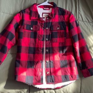 Bass Pro Shops Kids Plaid Jean Jacket - Red and Black